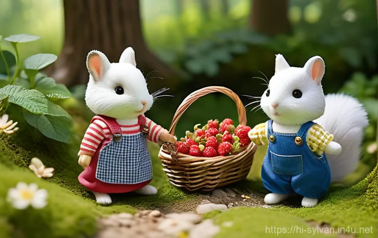 실바니안 가족 캐릭터 성격 별 특징 - **Prompt:** A heartwarming and nostalgic illustration of Freya Chocolate Rabbit, from the Sylvanian ...