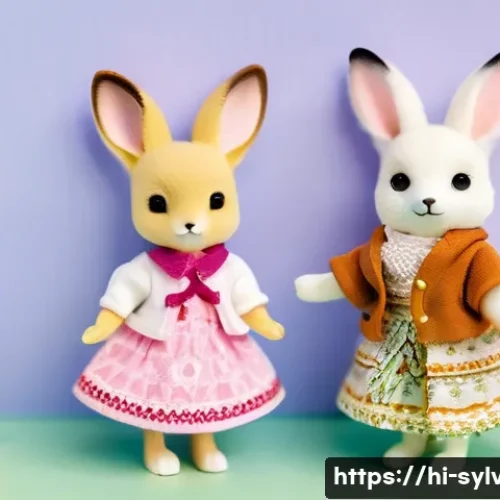 Home 25 실바니안 가족과 콜라보 상품 사례 - **Prompt:** A whimsical, ultra-detailed diorama showcasing the Sylvanian Families Chocolate Rabbit s...